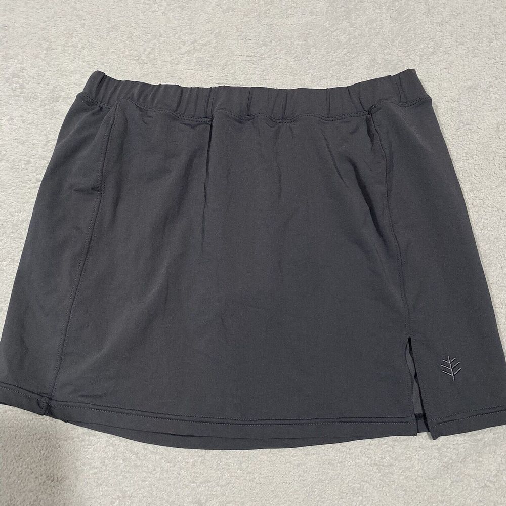 COOLIBAR Skirt Womens M Gray Brief UPF 50+ Sun Protection Pull On Drawstring